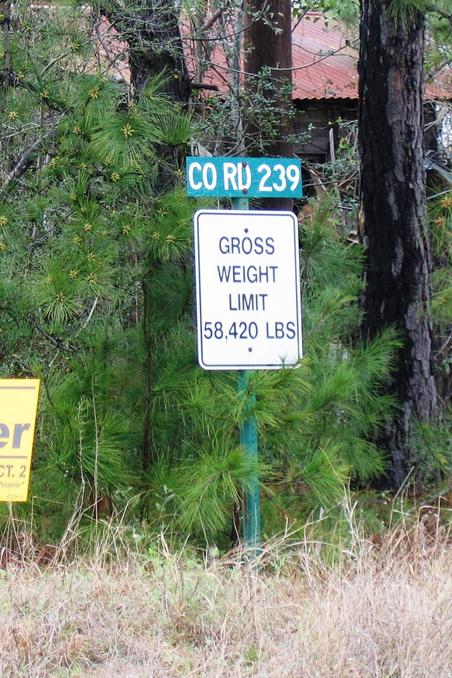 Sign indicating County Road 239 (right off Hwy 96)