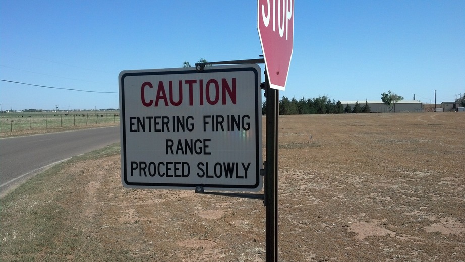 Firing range sign at the Permian Basin Law Enforcement Academy