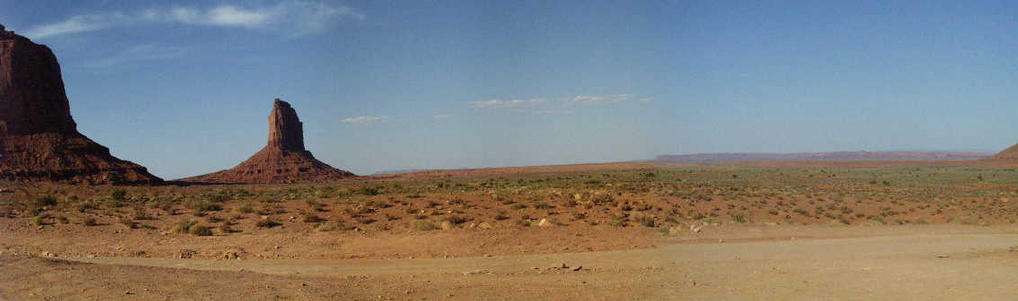 Panorama - the confluence point is somewhere out in this flat land