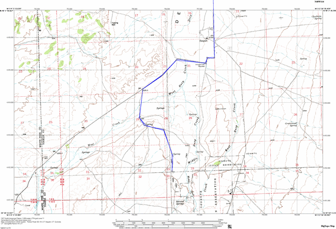 my route shown on a topo map