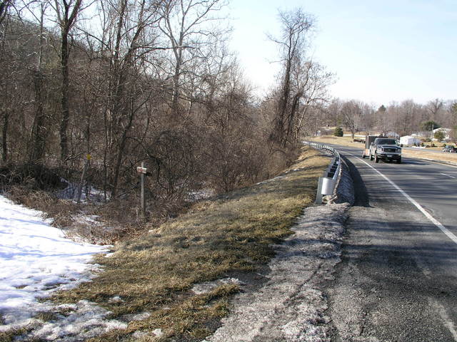he Appalachian Trail, pictured here snow covered to the south of the road, crosses U.S. Highway 50 at Ashby Gap.