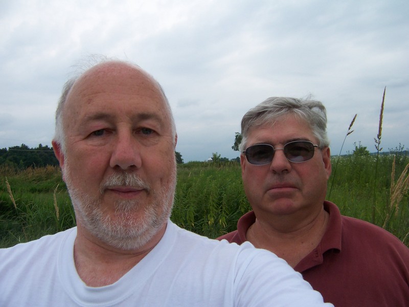 Dave (DCP Canadian Coordinator) and Ron (45N 73W Landowner) at the confluence