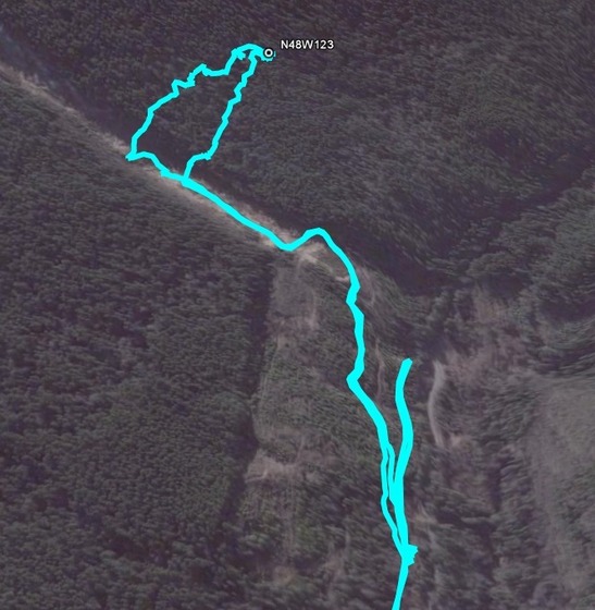 Track log shown on Google Earth