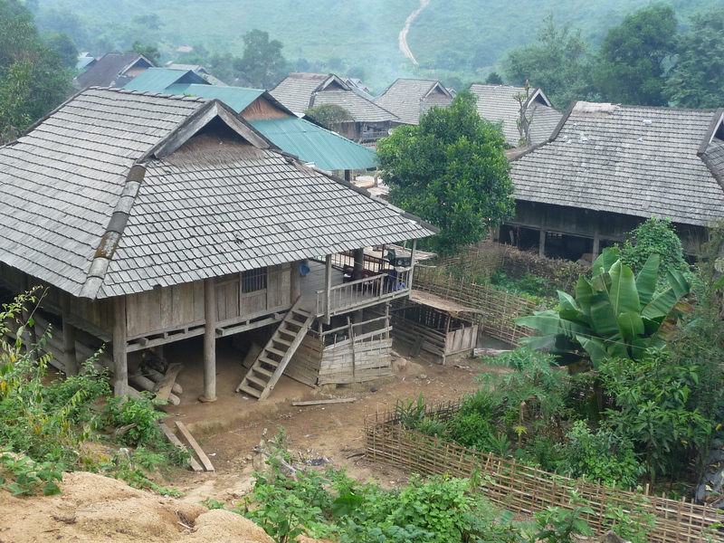 Defeated on the first day, we retreated to this village, Nam He, completely separated from the outside world by dirt roads.