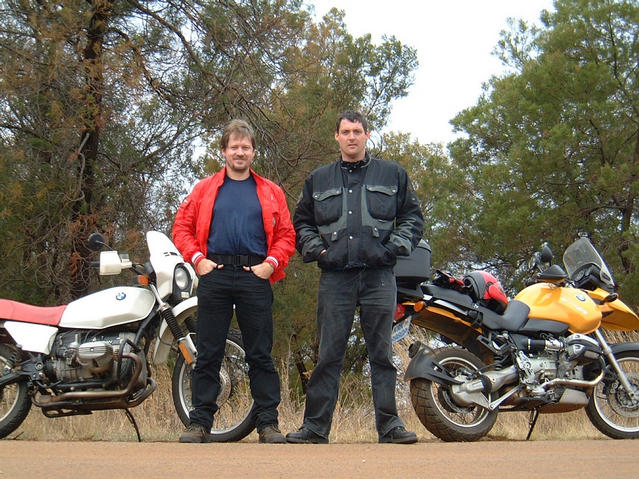 Mark Pautz and Donald Massyn at the Rhenosterfontein T-junction after their "adventure"