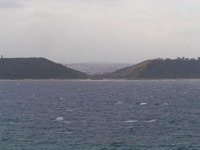 View towards NNW - the mouth of the Umlazi River