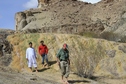 #8: Sayeed, Jamshaid, and Vaughan visiting a waterfall at Band-e Amīr