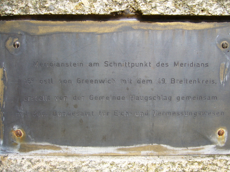 Meridian monument (closeup of the inscription)
