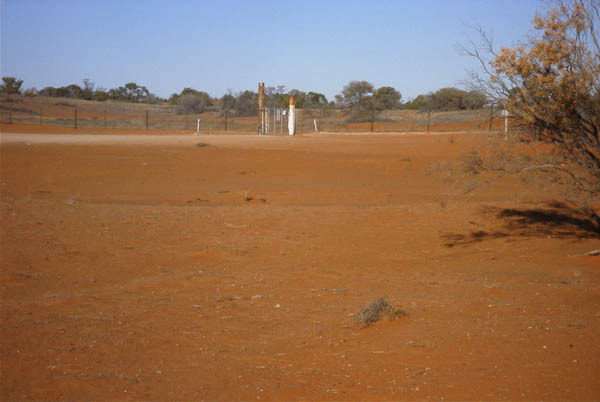 View to the south west of the border gate that excludes wild dogs.
