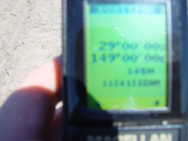 GPS confirm 29°S 149°E