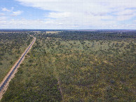 #9: View East (along the Kamilaroi Highway, towards Walgett), from 120m above the point