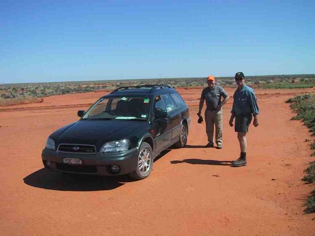 Ian and Scott at our nearest approach in Ian's Subaru Outback