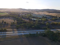 #8: View West (across the Hume Highway, towards the nearby “Norske Skog” paper mill), from a height of 120 m, 400 m West of the point