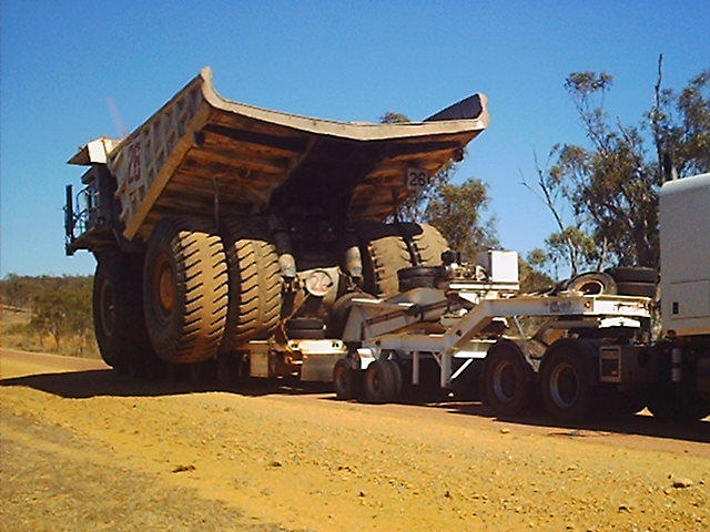 The dump truck we stopped for, 7 metres wide.
