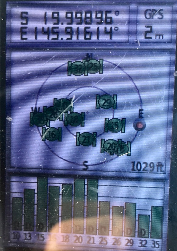 My GPS receiver’s display at my closest approach - 8.77 km away