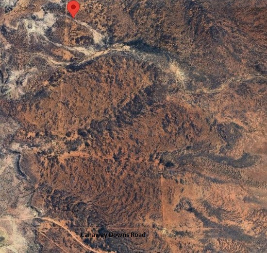 Satellite image of the area with 3 branches of the creek