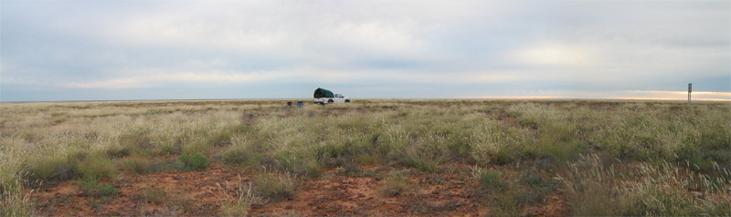 Morning, overnight camp on the Cooper Developmental Road 200 km south of 27S 143E. 