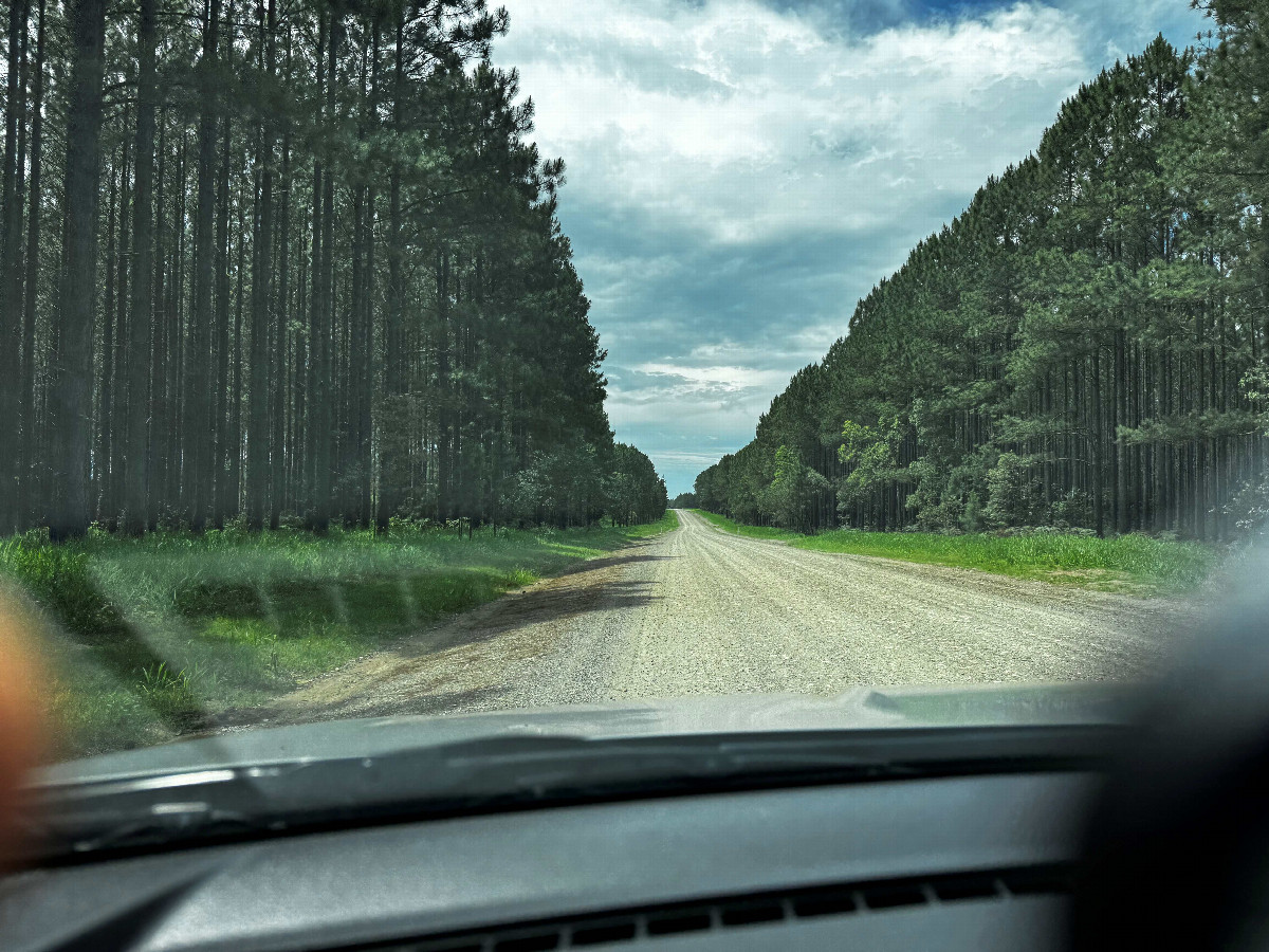 Anfahrt auf Schotterpiste