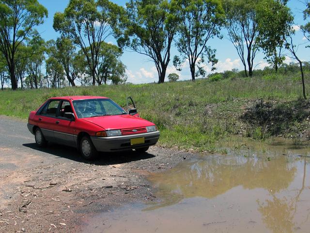 Our 4WD was not enough for the floodwater =)