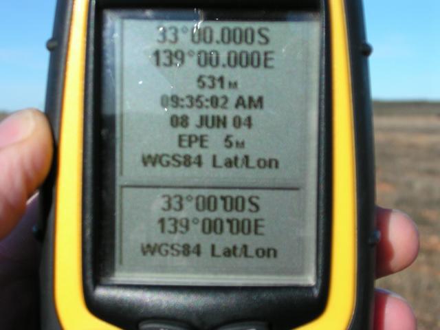 GPS photo at 33°S 139°E