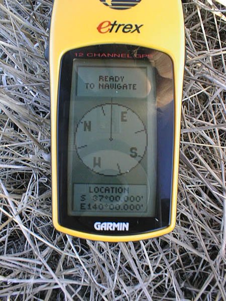 A shot of the GPS at S37 E140