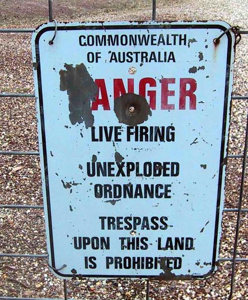 Another danger sign, a little the worse for wear