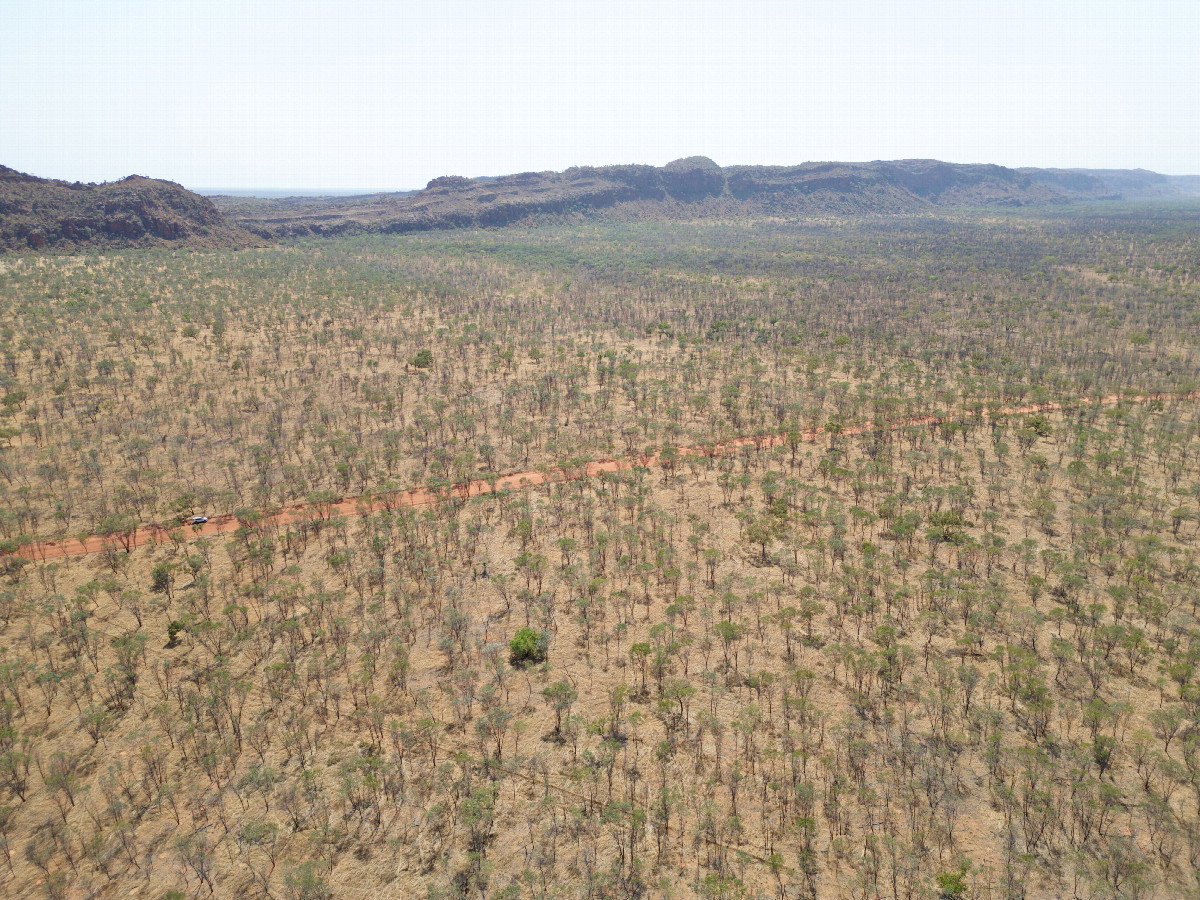 View East, from 120m above the point