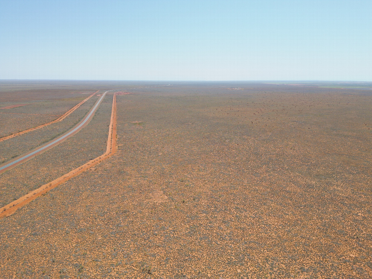 View West, from 120m above the point