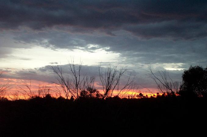 Sunset the night before.  The photo was taken while staying along side the Hyden to Norseman Road.