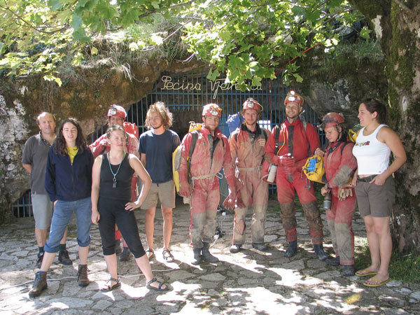 Cavers of the camp in front of the Vjetrenica cave.