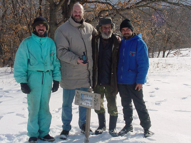 Fetka, myself, Bai Stefan and Zhorko at the confluence
