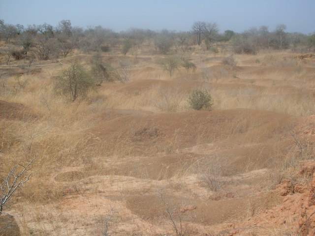 Rolling red stone hills, a few kilometers from the Confluence