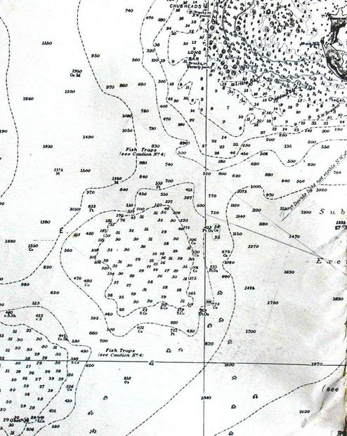 Nautical Chart of Bda SW reef, Challenger & Argus Banks