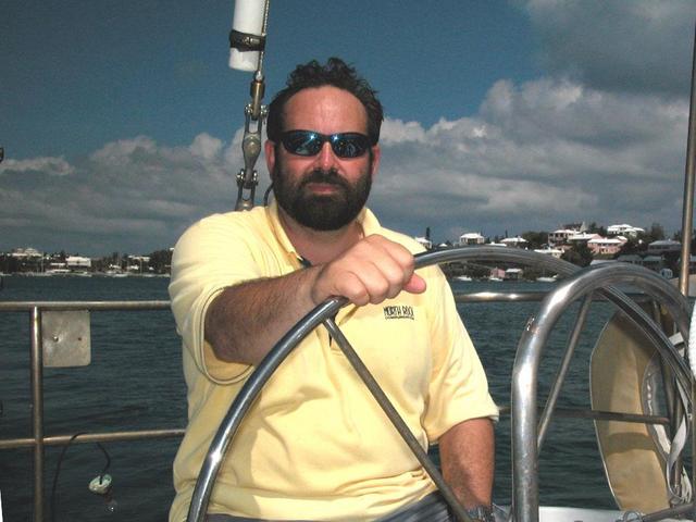 Captain Ian at the helm of Bandit