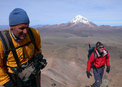 #14: Paolo (left) and Greg (right) make it to 2nd summit at 5357 m (17571 ft; Mt. Sajama in back)