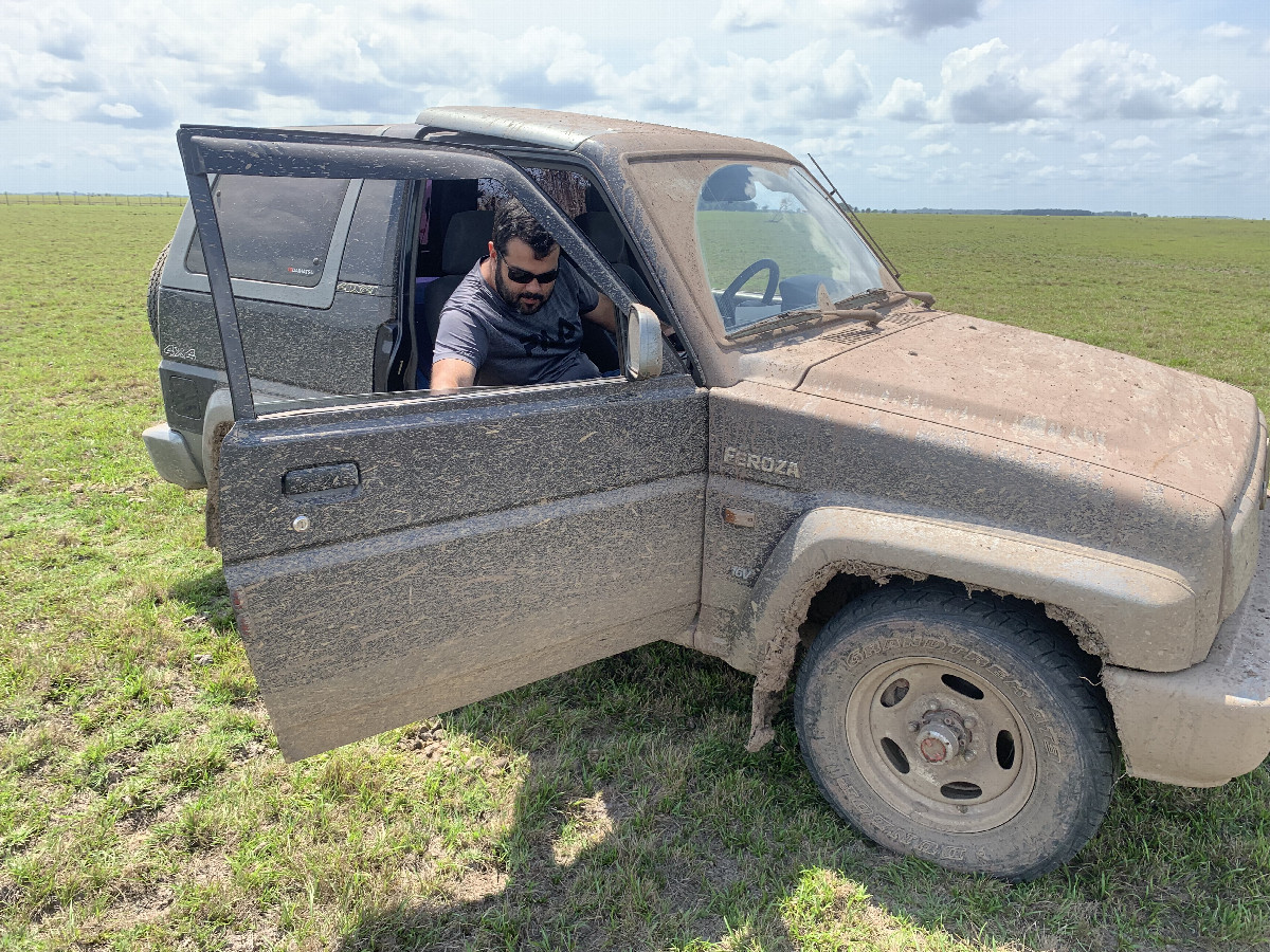 My offroad car and my friend near the confluence
