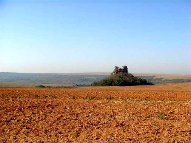 A solitary rock in the plain region