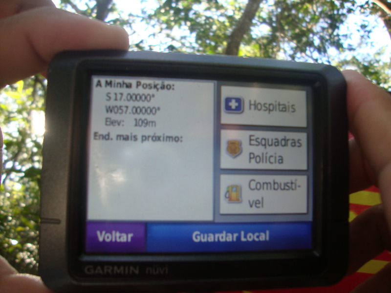 Registro no GPS da Confirmando a Conquista da Confluência. GPS proof