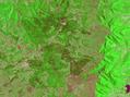 #9: Image from CBERS (China-Brazilian Earth Resource Satellite). Confluence is located at pixel of line 525 and column 1025. (About colors: green – native woods with araucaria; light green – native woods; dark green – pinus tree for cellulos