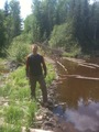 #8: Chris crossing the beaver dam