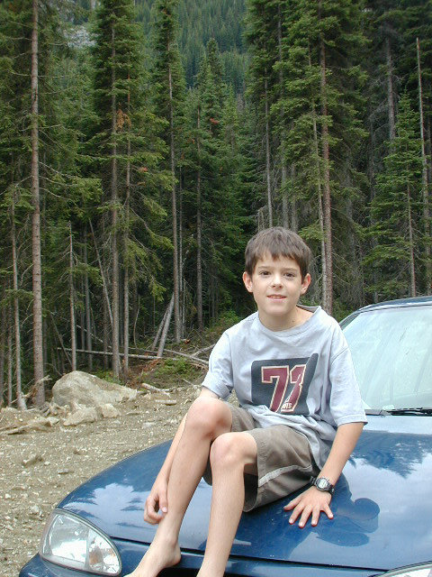 young Andrew looking pleased that the adventure is over