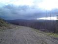 #5: Looking south at trail head.  Chasing the rain.