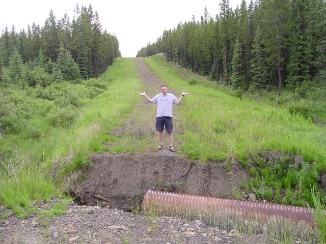 Tyler, hopelessly standing on the other side of the washout