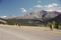 #3: stone sheep on highway, with Mount St. George in the background