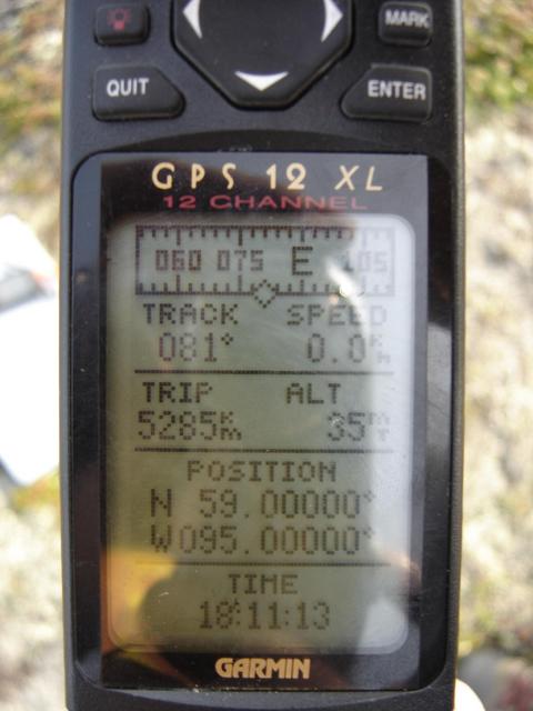 GPS at the confluence, datum set at WGS 84 and +/- 4.5m on save waypoint page.