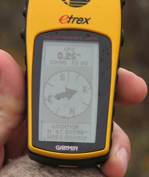 GPS reading at confluence point.