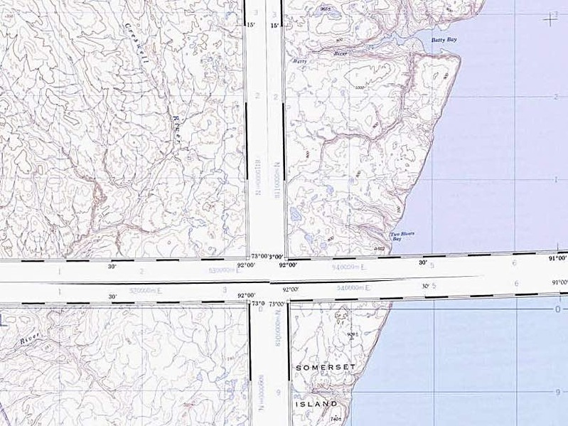 Map of 73N 92W area.