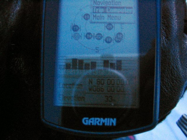 The photo of our freezing GPS...
