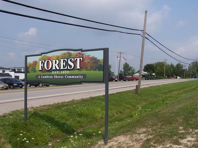 Forest welcome sign.