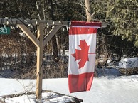 #9: Canadian flag flying near the road a few hundred meters west of the confluence point. 